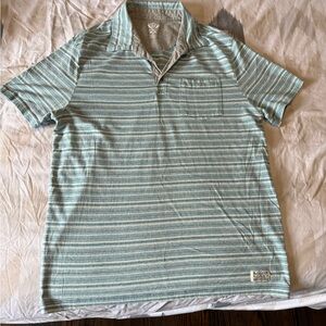 Striped Polo Shirt in Teal by [Brand]